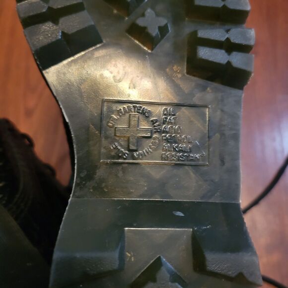 Dr Martens Black Croc Embossed Boots Leather Platforms US 5 UK 3 EU 36 - Picture 11 of 15